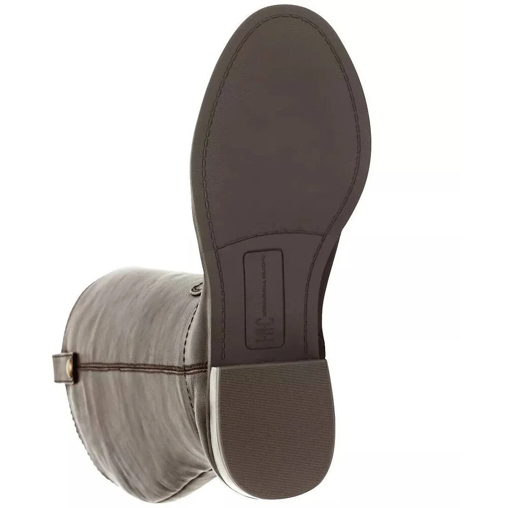 INC Fawne Boots 8M Chocolate Leather Knee‑High Riding Round Toe NIB msrp$189 - Picture 6 of 15